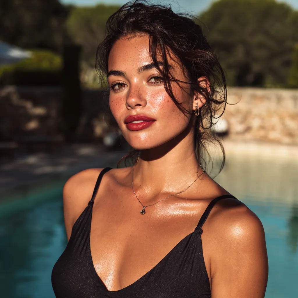 Ruby, the featured Flirt AI companion, in a warm playful portrait